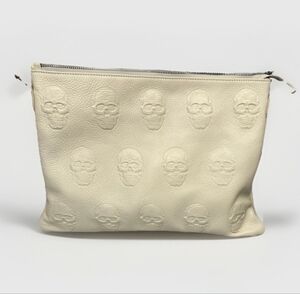 IO PELLE Italia Skulled Embossed Leather Bag NWT